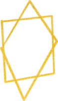 Gold geometric shape frame png