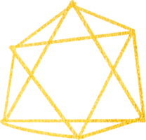 guld geometrisk form ram png