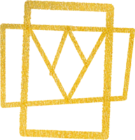 Gold geometric shape frame png