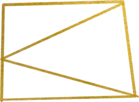 Gold geometric shape frame png