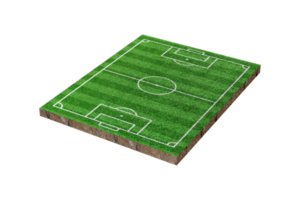 Green grass soccer or football field isolated png