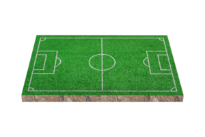 Green grass soccer or football field isolated png