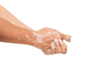 mannen hand- het wassen geïsoleerd Aan wit. png