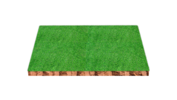 Soil cubic cross section with green grass field png