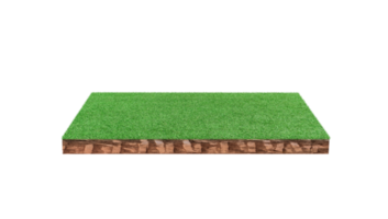 Soil cubic cross section with green grass field png
