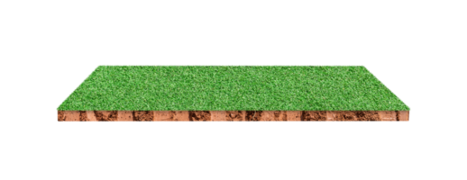 Soil cubic cross section with green grass field png