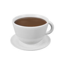 xícara de café em xícara de cerâmica branca ilustração 3d png