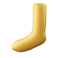 Christmas sock gold color 3d png