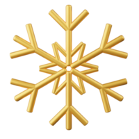 Snowflake gold color christmas 3d png