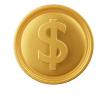 pièce d'un dollar couleur or noël 3d png