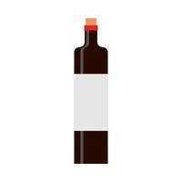 Wine red bottle celebration glass alcoholic vector. Flat food icon silhouette vector