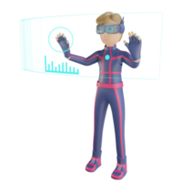 3d character metaverse virtual working png