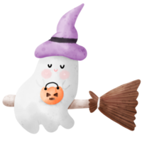 aquarela fantasma de halloween png