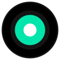 Teal green vinyl record transparent PNG