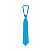 Tie clothing vector accessory element businessman. Flat silk blue necktie simple icon.