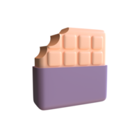 3d geven chocola bar zoet pastel kleur, 3d Valentijn concept illustratie png