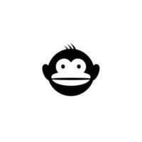 Monkey silhouette. Monochrome vector illustration isolated on white Pro Vector