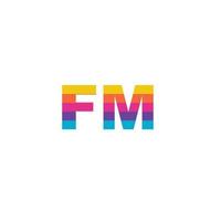 letra inicial fm icono vector logo plantilla ilustración diseño pro vector