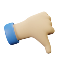 3D Hand gesture dislike png