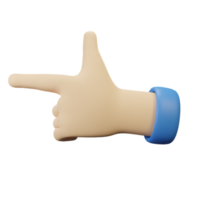 3D Hand gesture pointing Left png