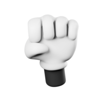 3D Cartoon Hand Gesture Fist png