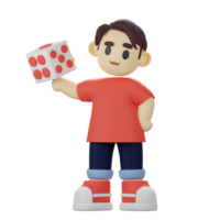 personagem de meninos 3d jogando dados png