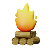 3d icona fuoco di bivacco png