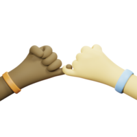 3d mano gesto diversità Pinky promettere png