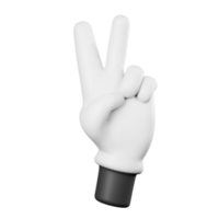 3d tecknad serie hand gest fred png