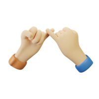 3D Hand gesture pinky promise png