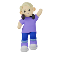 personagem de menino 3d pulando png