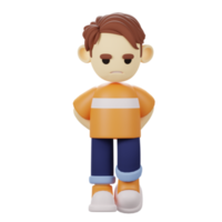 3D Boy Character Shy png