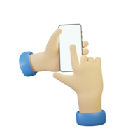 3D Hand gesture playing smartphone png