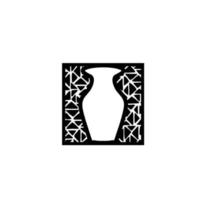 Glyph illustration. Clay ceramic earthenware. Vector. Pro Vector