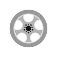 Llanta coche automóvil rueda aislado vector icono. disco de caucho de llanta de aleación circular. Freno de equipo de neumáticos de transporte deportivo