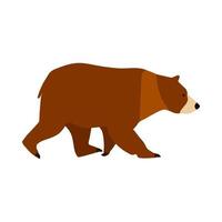 oso marrón carácter símbolo vector icono vista lateral. lindo animal mamífero gran depredador ilustración. dibujos animados de oso pardo del zoológico