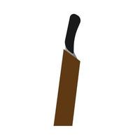 Knife holder blade wooden icon vector. Cutlery holes vintage utensil equipment vector