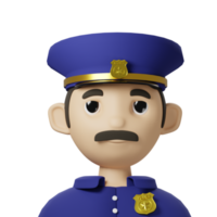 3d avatar policía hombre png