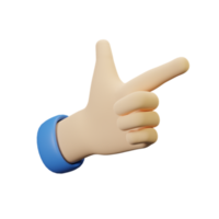 3D Hand gesture pointing right png