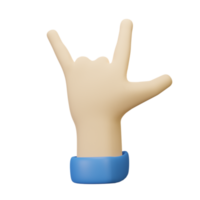 3d hand- gebaar metaal png