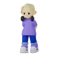 3D Boy Character Shy png