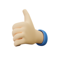 3D Hand gesture thumbs up png