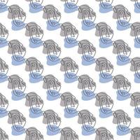 Surreal Faces One Line Seamless Pattern . Abstract Minimalistic Art design for print, cover, wallpaper, Minimal and natural wall art. Vector illustration on white background.