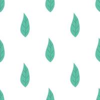 Leafs seamless pattern. Vector hand drawn botanical illustration. Pretty scandi style for fabric, textile, wallpaper. Digital paper in white background
