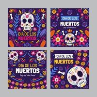 plantilla de publicación de redes sociales de dia de muertos vector