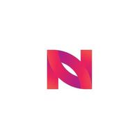 plantilla de diseño de logotipo de letra n abstracta vector