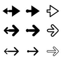 Flat design arrow direction collection vector