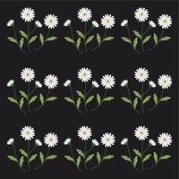 vector black background with white floral motif