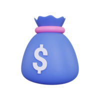 ícone do saco de dinheiro 3D png