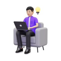 3d Man With Business Idea png